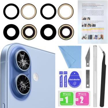 Imagem de 2 peças de reposição para lente traseira da câmera traseira ASDAWN para iPhone 17 de 6,3 polegadas com adesivo pré-instalado, vidro de lente traseira com manual de instalação + conjunto de ferramentas