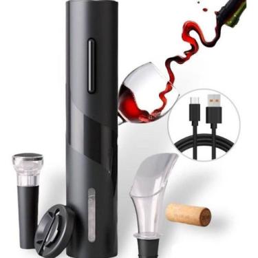 Imagem de Abridor de Vinho Elétrico Recarregável com Kit Completo 25W - Luatek