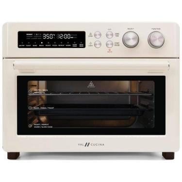 Imagem de Forno Elétrico Retro 25 Litros 10 em 1 Multifuncional de Fácil Limpeza, 110V 1750W, Val Cucina, Creme