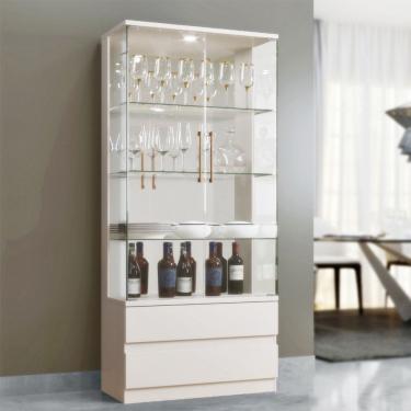 Imagem de Cristaleira 2 Portas Vidro Temperado Lisboa Mavaular Off White