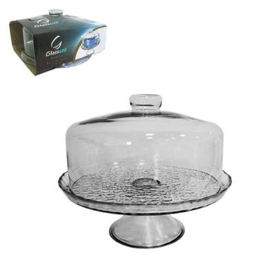 Imagem de Conjunto Boleira De Vidro Com Tampa e Pé Petit Poa 28cm - Glassutil