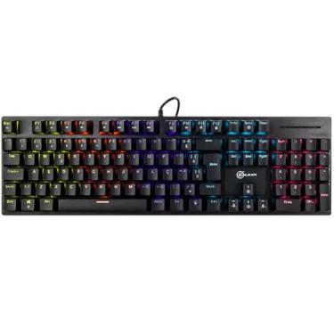 Imagem de Teclado Mecânico Gamer Kalkan Loki Iluminação Rainbow Preto ABNT2 Switch Marrom KLK00013