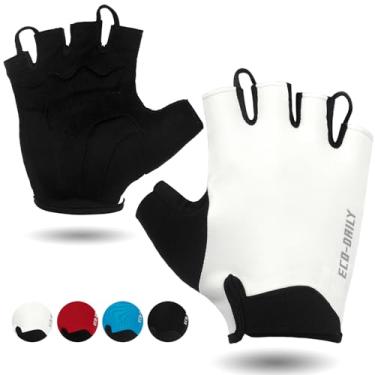 Imagem de Eco-daily Luvas de ciclismo para homens e mulheres, acolchoadas para mountain bike, luvas leves de meio dedo, antiderrapantes para absorção de choque para MTB Road Biking Fitness