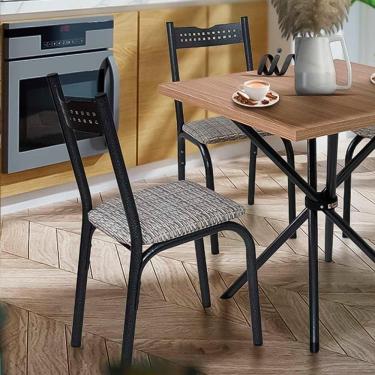 Imagem de Kit Com 2 Cadeiras De Jantar Aço Preto Ana Repleta