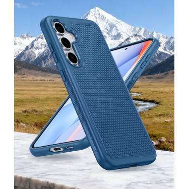 Imagem de Capa protetora de camada dupla para Samsung Galaxy S24FE leve com traseira texturizada antiderrapante para celular militar - Capa protetora protetora à prova de choque fina, resistente, durável, à