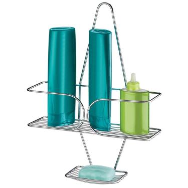 Imagem de Suporte Porta Shampoo Sabonete Prateleira De Registro Banheiro Cromado - 1163 Future