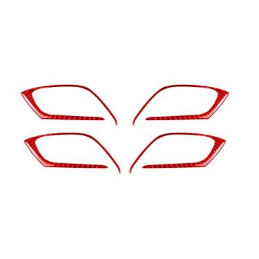 Imagem de REPOYUL Capa de maçaneta interna de fibra de carbono real compatível com Mazda CX-5 2017-2018 adesivo de moldura de maçaneta interna de porta de carro acessórios interiores de fibra de carbono