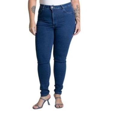 Imagem de Calça Jeans Sawary Cigarrete Plus Size - 279351 - Azul escuro 54-Feminino