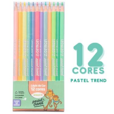 Imagem de Lapis De Cor 12 Cores Leo Tons Pastel Trend Sextavado - LEOELEO - Leo 