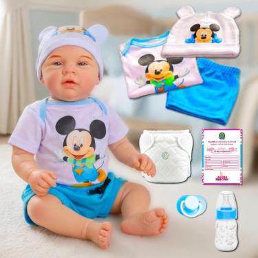 Imagem de Bebê Reborn Boneco Mickey Corpo De Silicone Realista - GRS TOYS