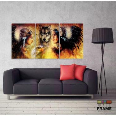 Imagem de Quadro Decorativo Sala Quarto Escritório Animais E Índios 12