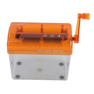 Imagem de Mini triturador de papel, triturador de papel manual, mini triturador manual port¨¢til para uso dom¨¦stico, material de escrit¨®rio e ensino, triturador manual para papel a6(orange), Destruidor trit