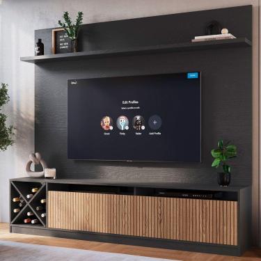 Imagem de Estante para TV Até 50 Polegadas Roma 2 Portas Grafite/Brise - Quiditá Móveis