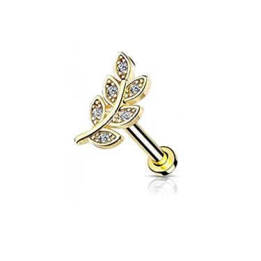 Imagem de Brincos de hélice de cartilagem labret de folha de cristal 316L aço inoxidável cirúrgico zircônia cúbica cristal monroe nariz hipoalergênico brincos moda piercing corporal joias para mulheres meninas