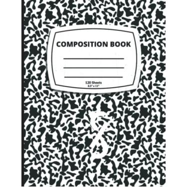 Imagem de Caderno de composição: Caderno de papel pautado largo | Caderno de trabalho pautado em branco para adolescentes, crianças, estudantes, meninas, para casa, escola, faculdade, para escrever notas |