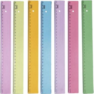 Imagem de Régua de Poliestireno NEW Line 30CM Cores Sortidas PCT com 10 - Waleu