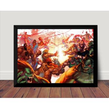 Imagem de Quadro Street Fighter Gamer Arte Poster Moldura - Fanarte