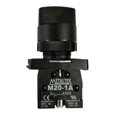 Imagem de P20scr4-b-2a chave seletora plastica knob curto 3 posições fixas 45g -