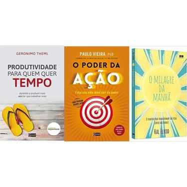 Imagem de Kit 3 livros Produtividade para quem quer tempo + O poder da ação + O milagre da manhã