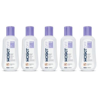 Imagem de Kit 5x Moskitoff Baby Repelente Protege dos Mosquitos da Dengue Febre Amarela Zika 100ml Farmax
