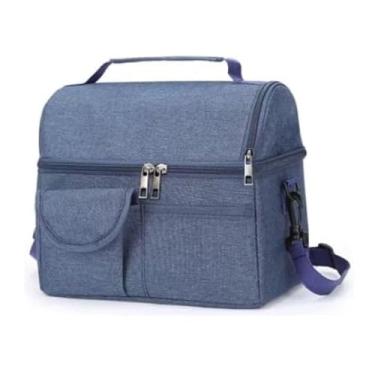 Imagem de Bolsa térmica Necessaire de viagem,contem 2 andares (azul)