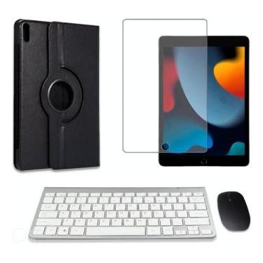Imagem de Teclado E Mouse + Película E Capa Giratória Para iPad 9 - NoBrand, Pre