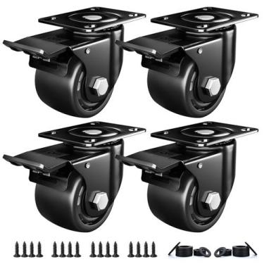 Imagem de Conjunto de 4 cargas pesadas Caster Wheels ANDUTEES de 2 polegadas