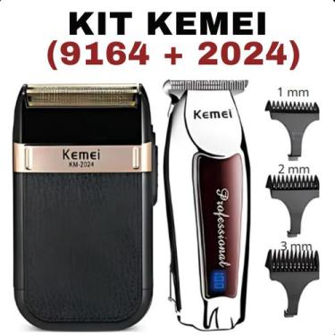 Imagem de KIT Cuidado Masculino (KEMEI 2024 + 9164) corte sem esforço - ASAF