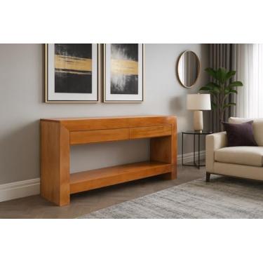 Imagem de Aparador em Madeira Maciça de Jequitibá Medidas (200cm x 90cm x 40cm) com 2 Gavetas - Acabamento em Verniz Auto-Brilho Incolor - Cor Natural da Madeira