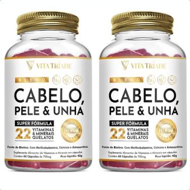 Imagem de Vitamina Cabelo, Pele e Unha 22 Nutrientes  60 Cápsulas - VITA TRÍADE