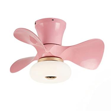 Imagem de Ventiladores de teto com luzes e controle remoto Silent Mini Led Ventilador de teto regulável Lustre 64W Reversível 6 velocidades Timer Ventilador de teto com iluminação para sala de estar Q