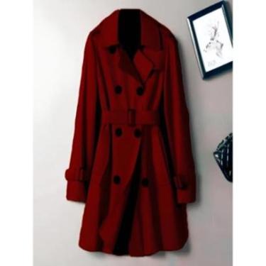 Imagem de Sobretudo Feminino Manga Longa Paka Peaky Blinders Botões e Bolsos-Feminino