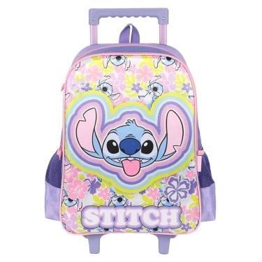 Imagem de Mochila de Rodinha Infantil - Disney Stitch Flores - Luxcel