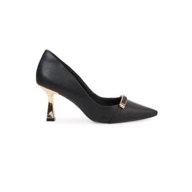 Imagem de Scarpin BebecÊ Salto Médio Fino com Fivela, Preto, 37