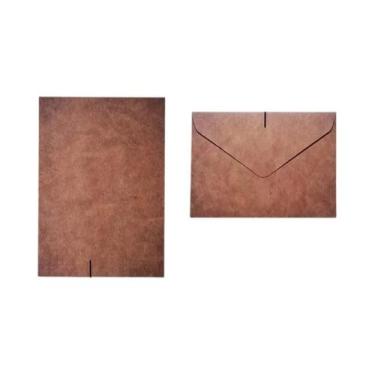Imagem de Conjunto De Envelope De Papel Kraft Vintage Com Carta De Amor Manuscri