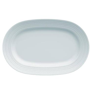 Imagem de Travessa G 34x22 cm Relevo Chevron Azul Germer Porcelanas