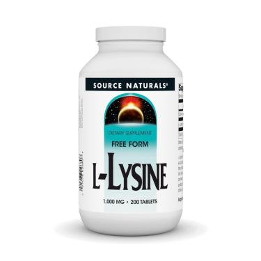 Imagem de Suplemento Source Naturals Forma Livre de L-Lisina 1000 mg 200 comprimidos-Unissex