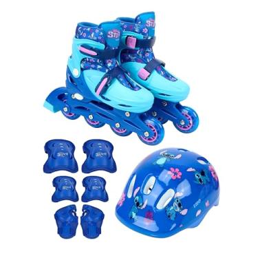 Imagem de BBR Toys Patins 2 em 1 4 Rodas 32/35 com Kit de Proteção Disney Stitch