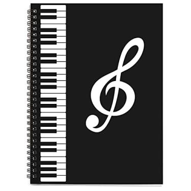 Imagem de BestSounds Papel manuscrito, papel de pessoal em branco, composição musical, caderno, acessórios para piano presentes, 50 páginas, 10 bastões (#D)