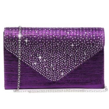Imagem de Bolsa de noite Dasein Satin Rhinestone Clutch Bolsa para mulheres