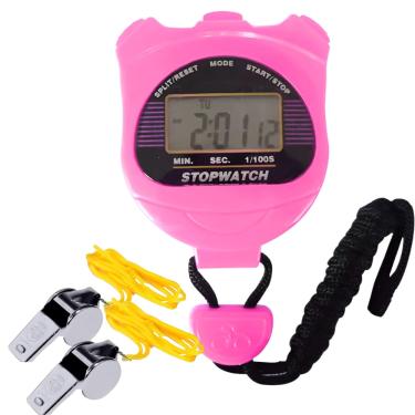 Imagem de Cronômetro Digital Multifuncional Alarme Rosa Com 2 Apitos