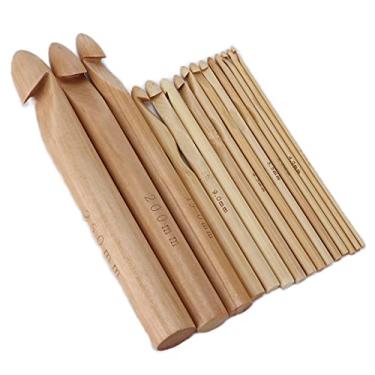 Imagem de AYNEFY Grande Kiti de Gancho de crochê de Bambu, Design Ergonômico para Iniciantes ou Frouxadores de crochê, Chapéus, Chapéus, Lenços, Luvas, Presentes Divertidos para Crianças e Jovens