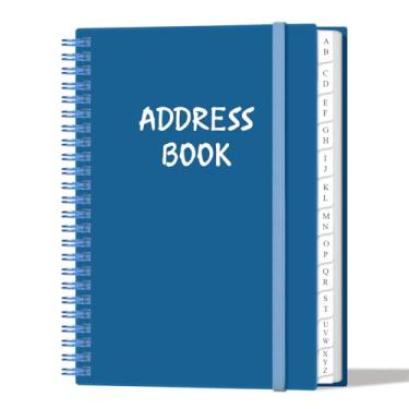Imagem de Livro de endereços com abas alfabéticas - Telefone A5 e agenda de endereços com contatos de endereço, data especial, telefone, aniversário e senha de login na Internet para casa e escritório, 15,7 cm