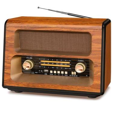 Imagem de Rádio vintage PRUNUS J-199 Bluetooth AM FM de ondas curtas 15W