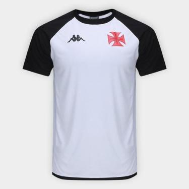 Imagem de Camiseta Vasco Kappa Supp Graphik Duo Masculina, Branco, Preto, EGG