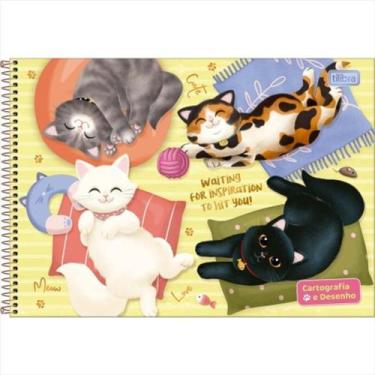 Imagem de Caderno de desenho Tilibra purrfect cats espiral 80 folhas
