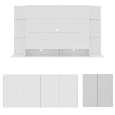 Imagem de Conjunto Sala De Estar Painel 60 e 2 Aparadores Olívia - MULTIMOVEIS