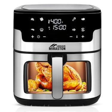 Imagem de MIRASTON Fritadeira sensível ao toque, fritadeira a ar 8L 6 em 1 atualizada, tela sensível ao toque digital com 8 predefinições, frite ao ar, assar, grelhar em minutos (8 QT, preto (série