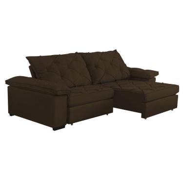 Imagem de Sofá Retrátil E Reclinável 2,40m Clara | Conforto Premium E Design Elegante Marrom