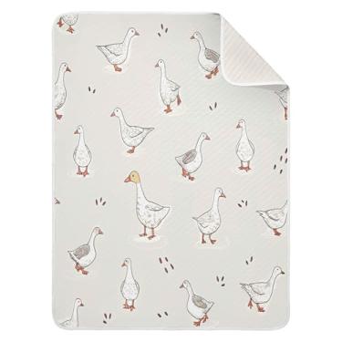 Imagem de Qilmy Cobertor de bebê fofo de pato 76 x 101 cm, cobertor infantil de algodão macio para meninos e meninas, cobertor leve e quente para bebês e bebês recém-nascidos